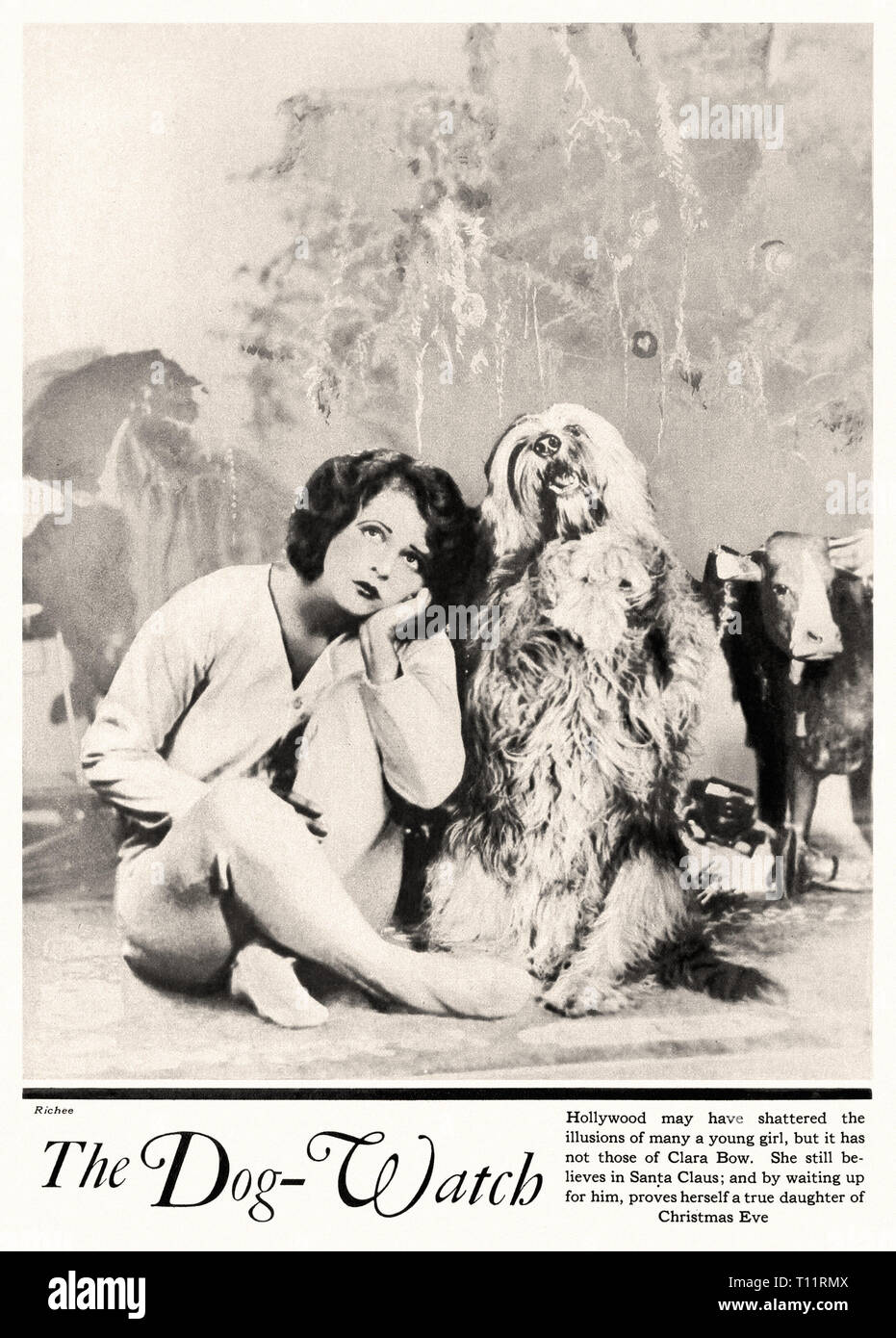 Fotografia promozionale di Clara Bow cane guarda in attesa di Santa 1929 - film muto era Foto Stock