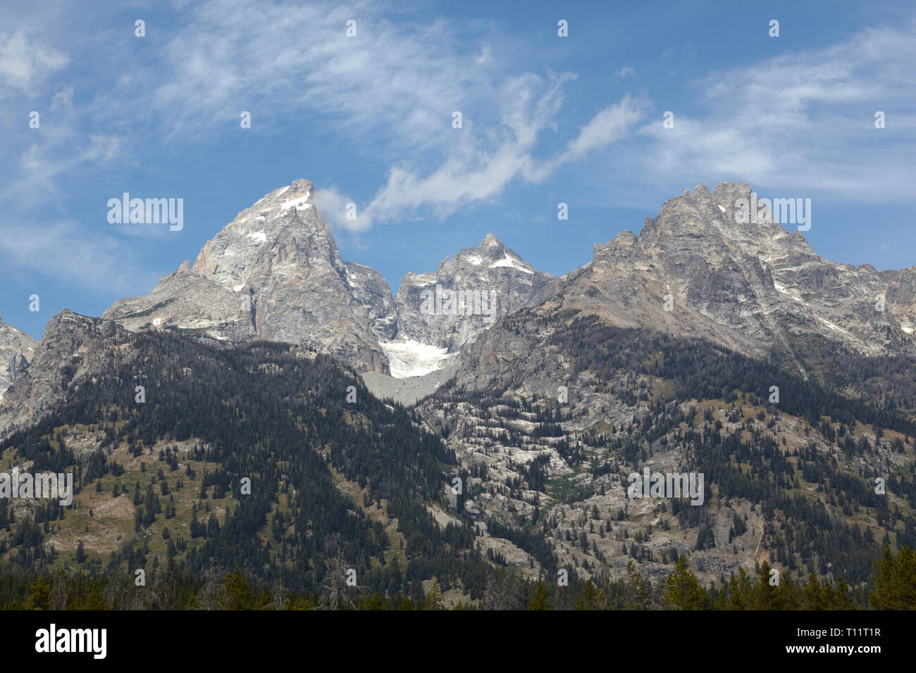 Grand Teton picco di montagna, Wyoming America. Foto Stock