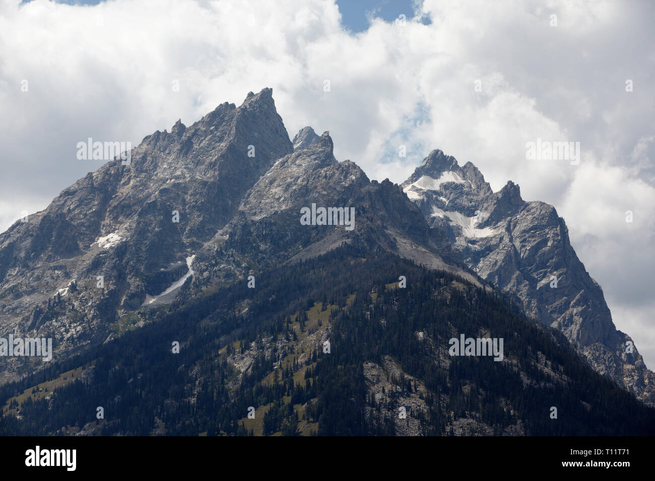 Grand Teton picco di montagna, Wyoming America. Foto Stock