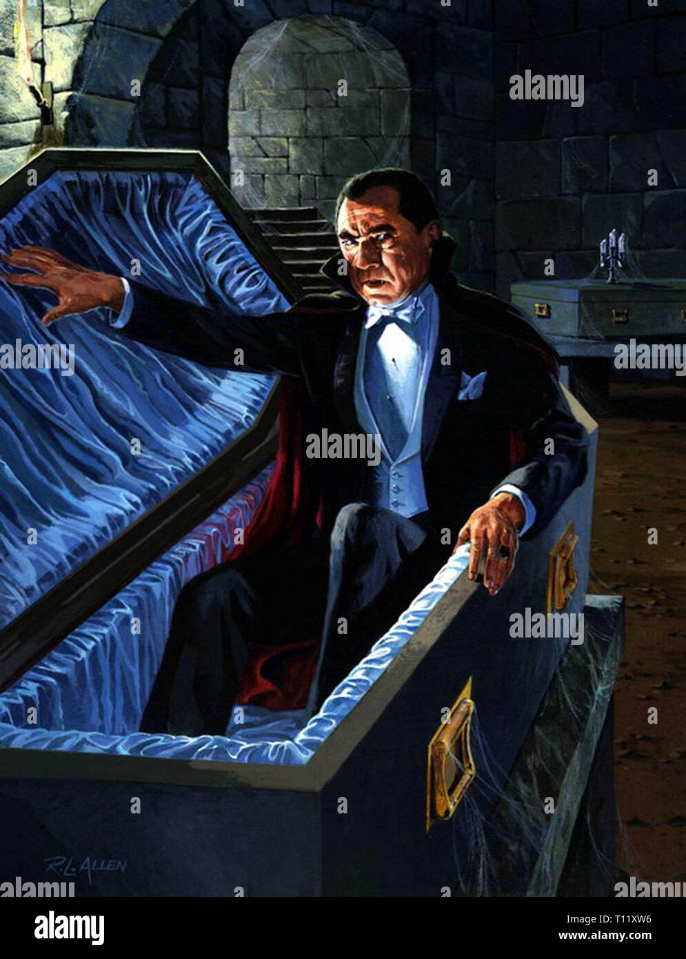 1931 American pre-codice vampiro-film horror diretto da Tod Browning e interpretato da Bela Lugosi come Conte Dracula. Prodotto da Universal, la sceneggiatura è basato sullo stadio 1924 play Dracula di Hamilton Deane e John L. Balderston, che a sua volta è vagamente basato sul romanzo Dracula di Bram Stoker.[ Credito: Hollywood Archivio foto / MediaPunch Foto Stock