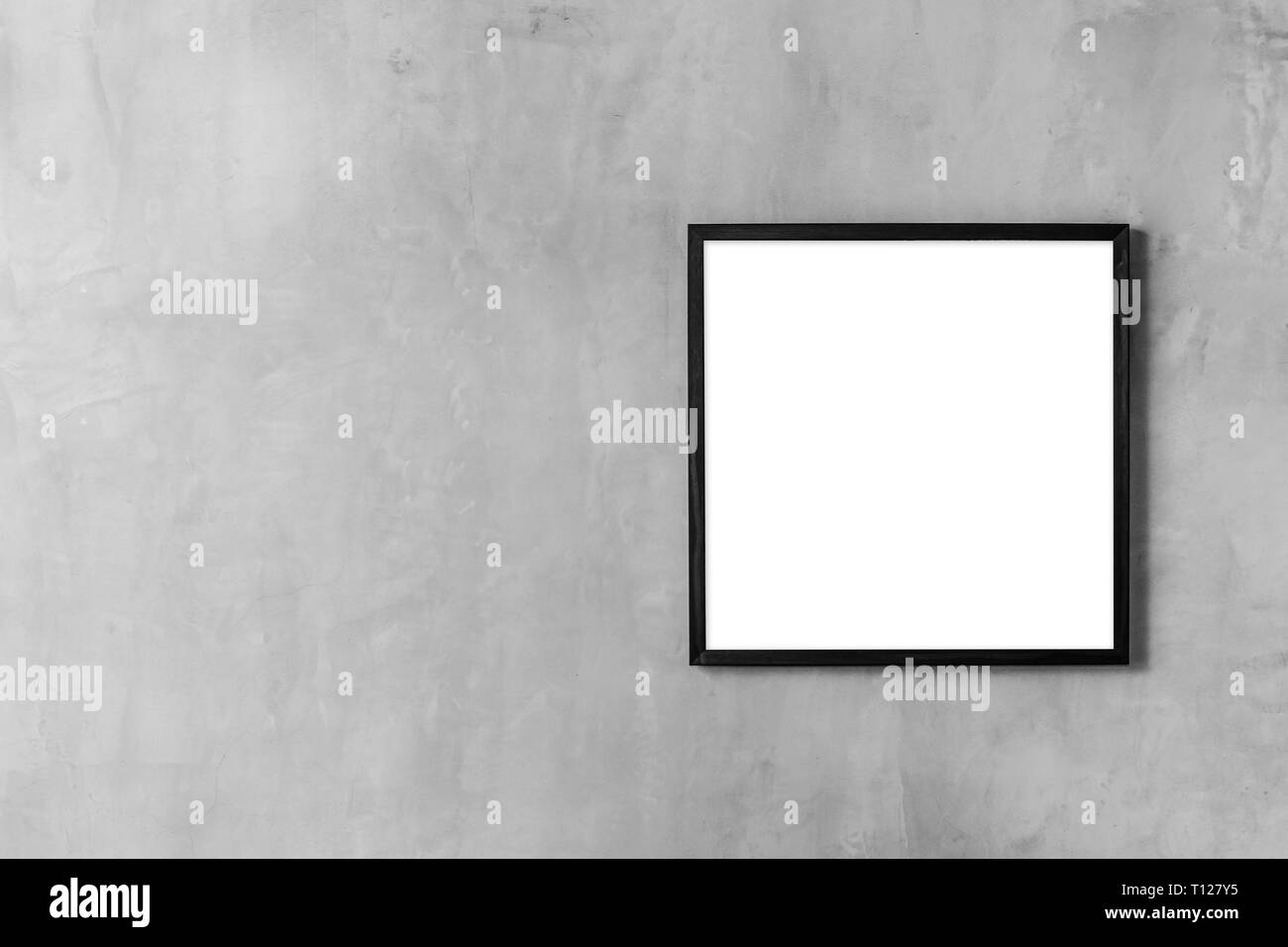 Pubblicità spazio vuoto affissioni o cornice immagine su sfondo di calcestruzzo. Foto Stock
