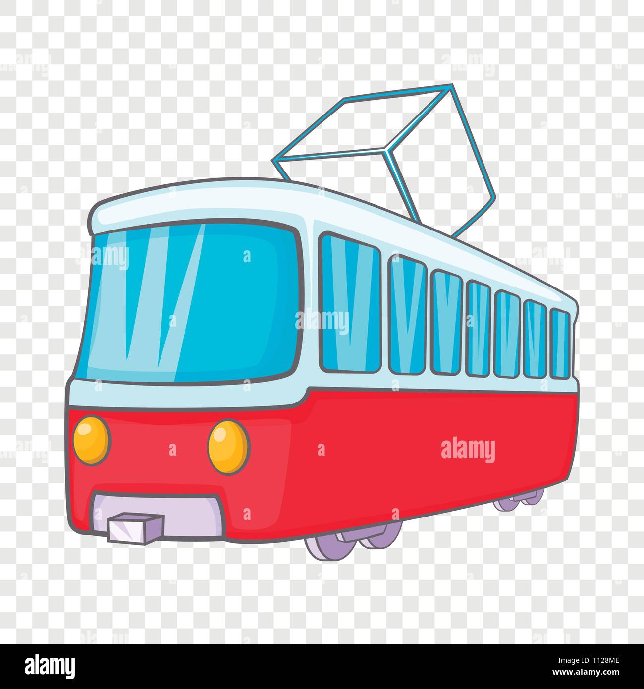 Icona del tram in stile cartoon Illustrazione Vettoriale