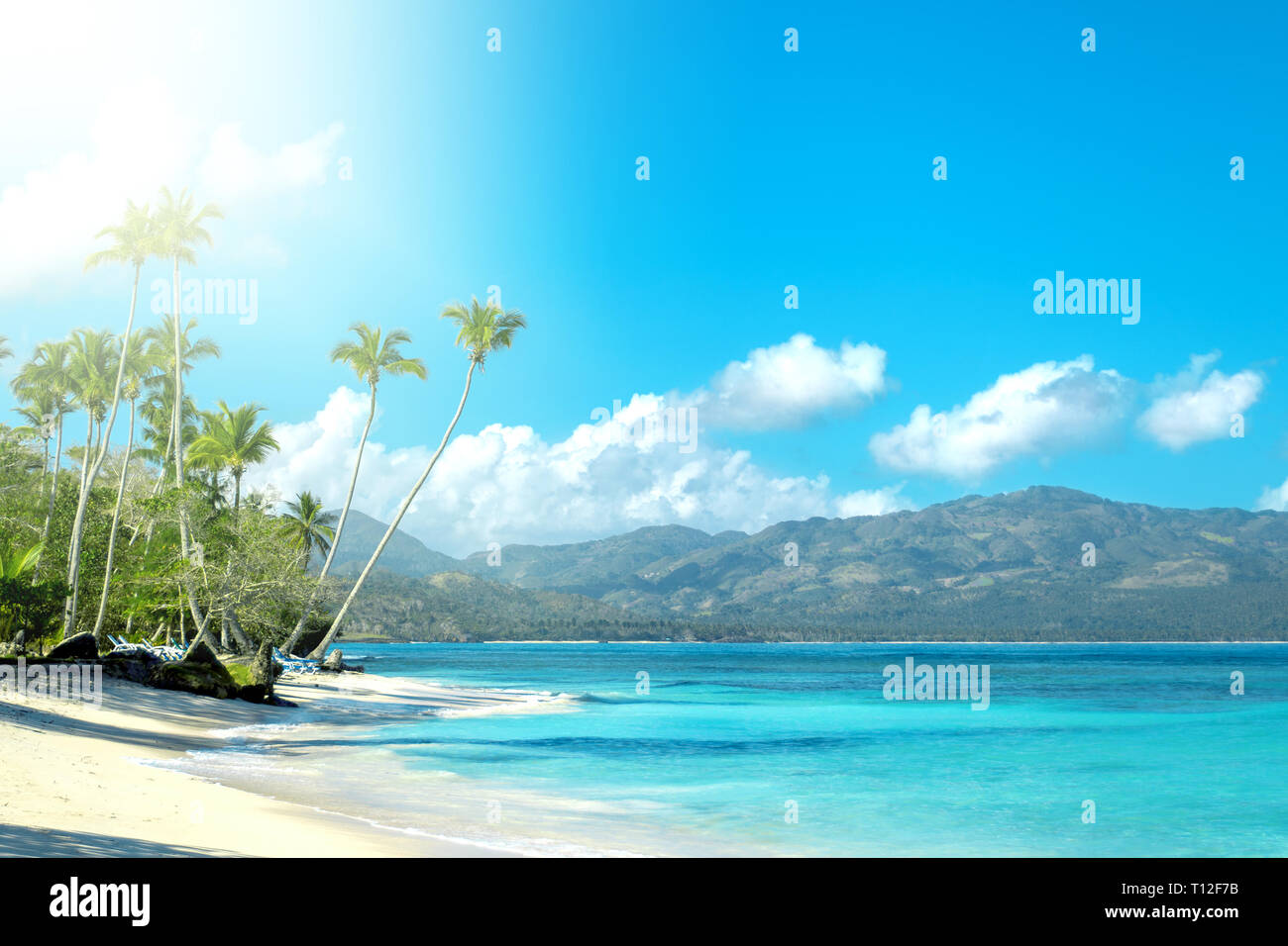 Paesaggio dei Caraibi, viaggi o il concetto di vacanza, sfondi naturali Foto Stock