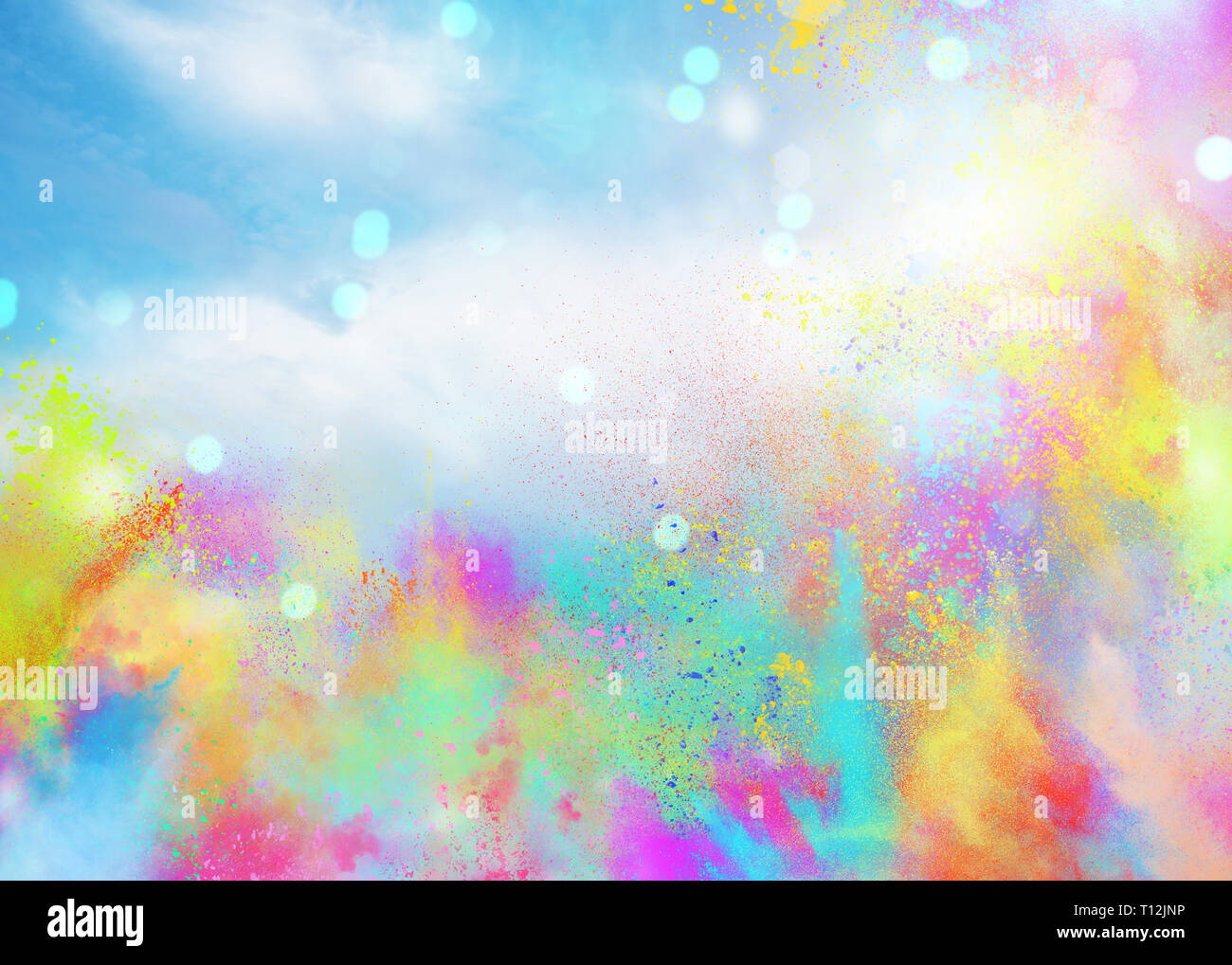 Polveri colorate per la primavera holi partito a colori Foto Stock Polveri colorate per la primavera holi partito a colori Foto Stock