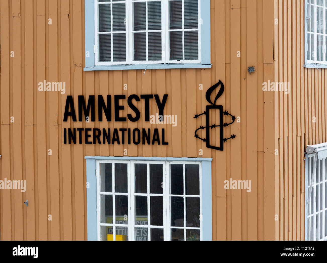 L'Amnesty International uffici a Trondheim, Norvegia. Foto Stock