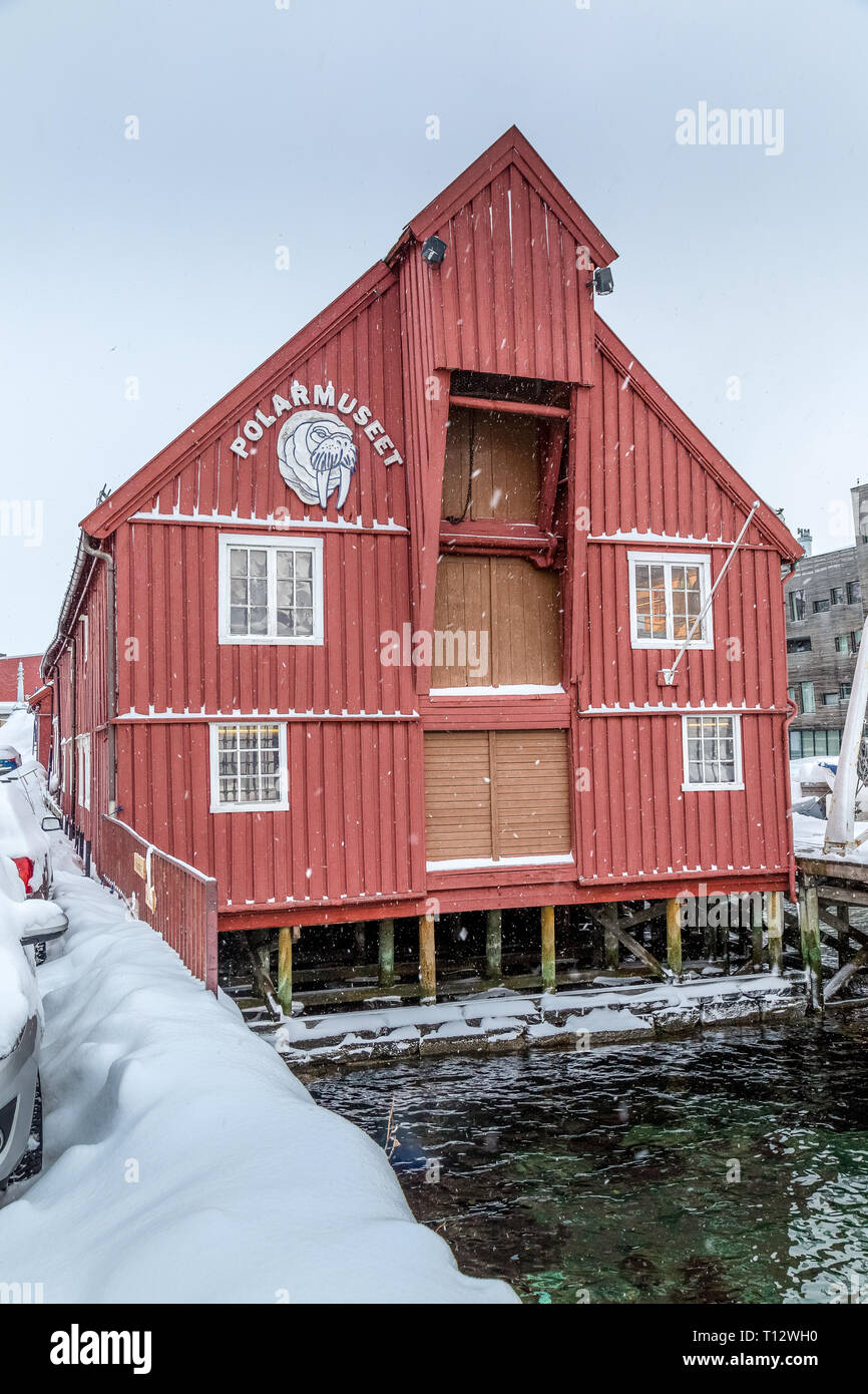 Il museo polare Polarmuseet, nella città di Tromso in Norvegia. Foto Stock