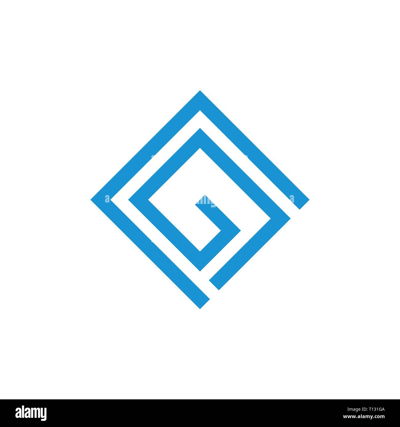 Abstract lettere cg quadrato geometrico vettore logo Illustrazione Vettoriale
