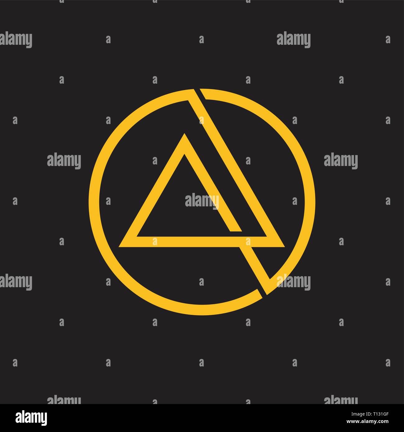 Abstract linea di sovrapposizione triangolo del logo a forma di cerchio Illustrazione Vettoriale