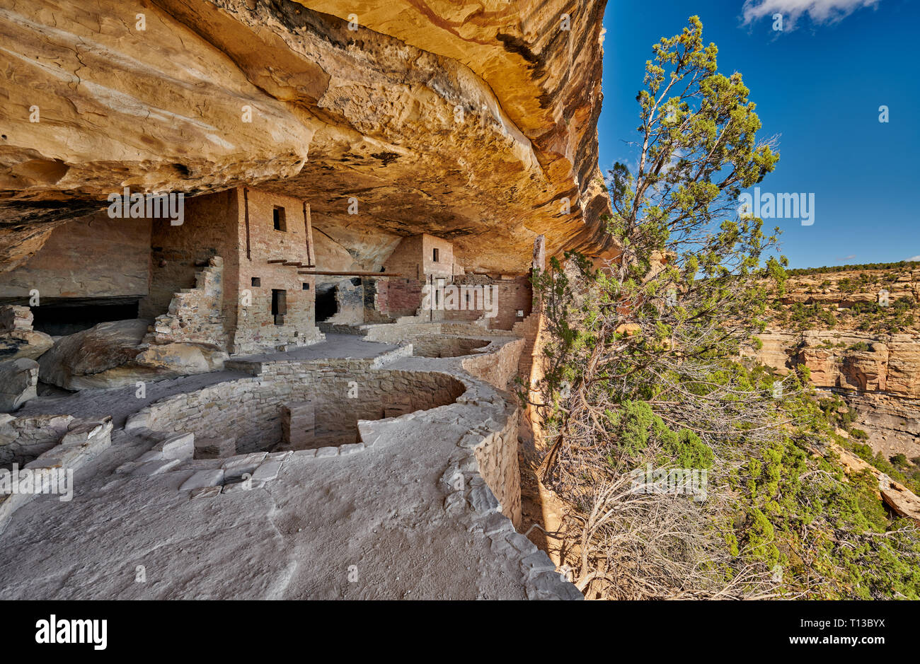 Balcone House, cliff dwellings in Mesa-Verde-Parco Nazionale, sito patrimonio mondiale dell'UNESCO, Colorado, Stati Uniti d'America, America del Nord Foto Stock