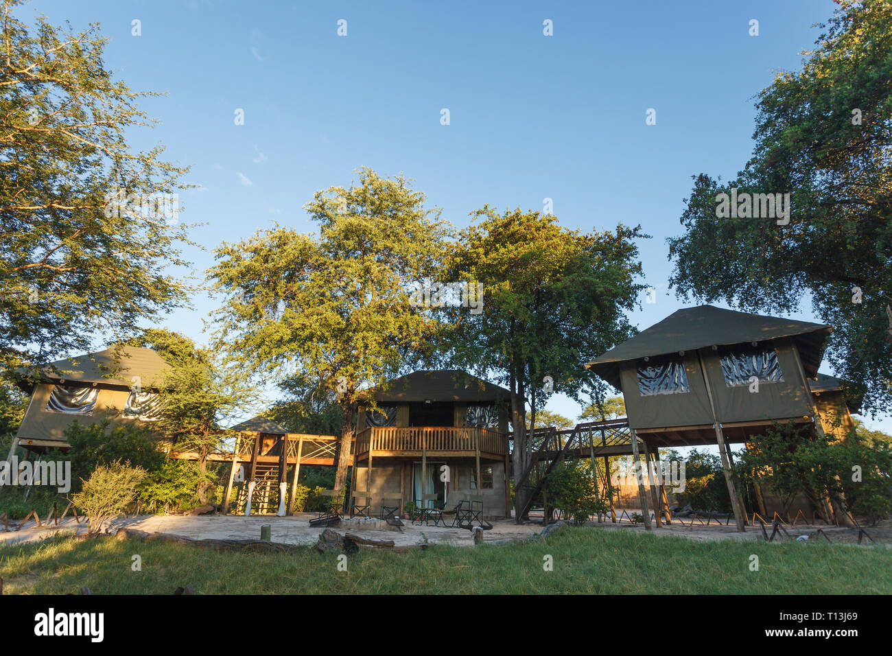 Ville di lusso per i turisti di safari in Botswana Foto Stock