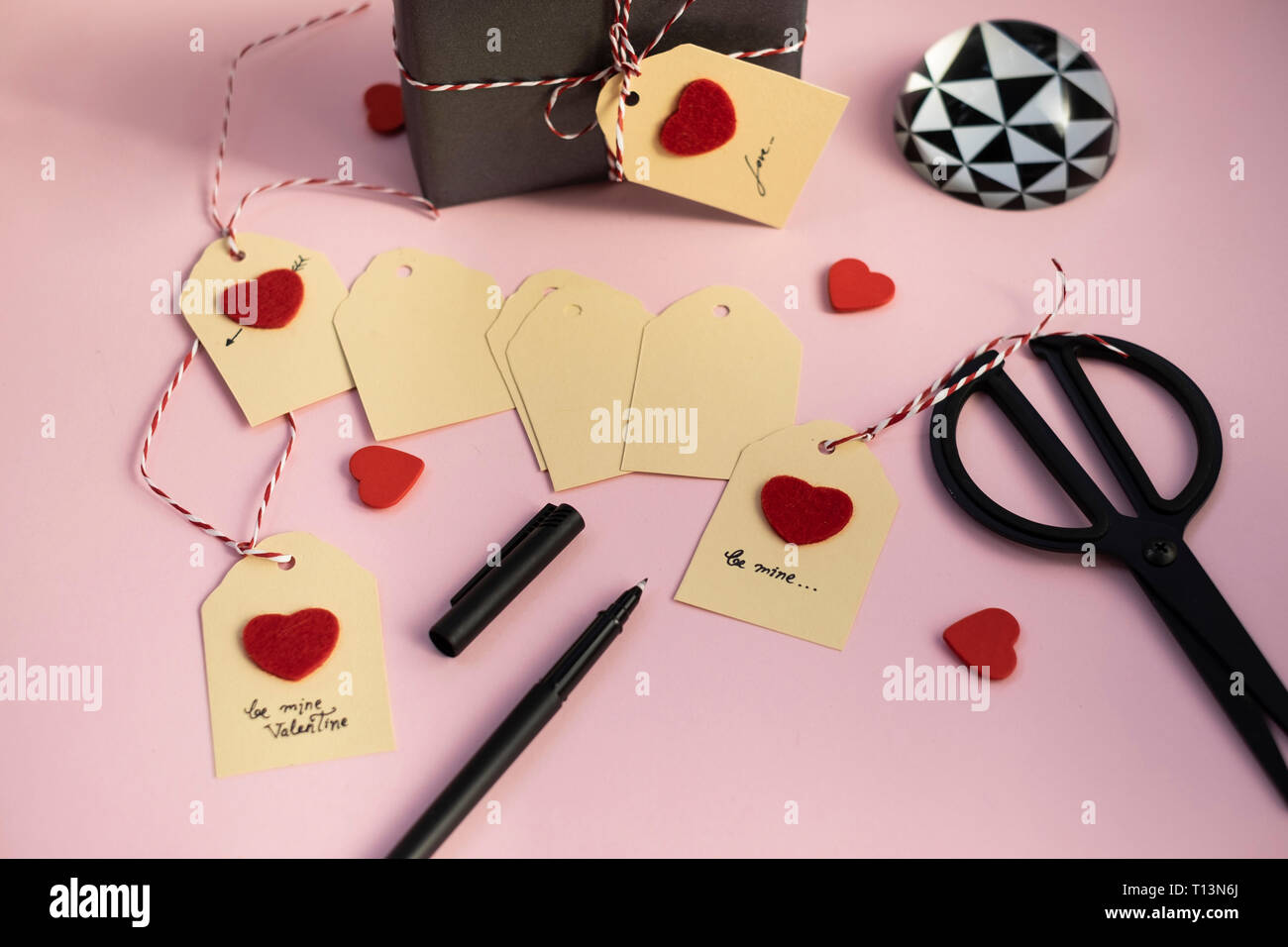 Tag di etichettatura per regali di San Valentino Foto Stock