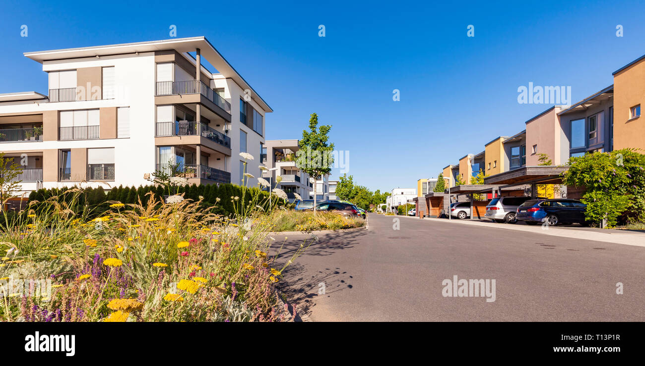 Germania, Ludwigsburg, zona residenziale con multi-case famiglia e one-case famiglia Foto Stock