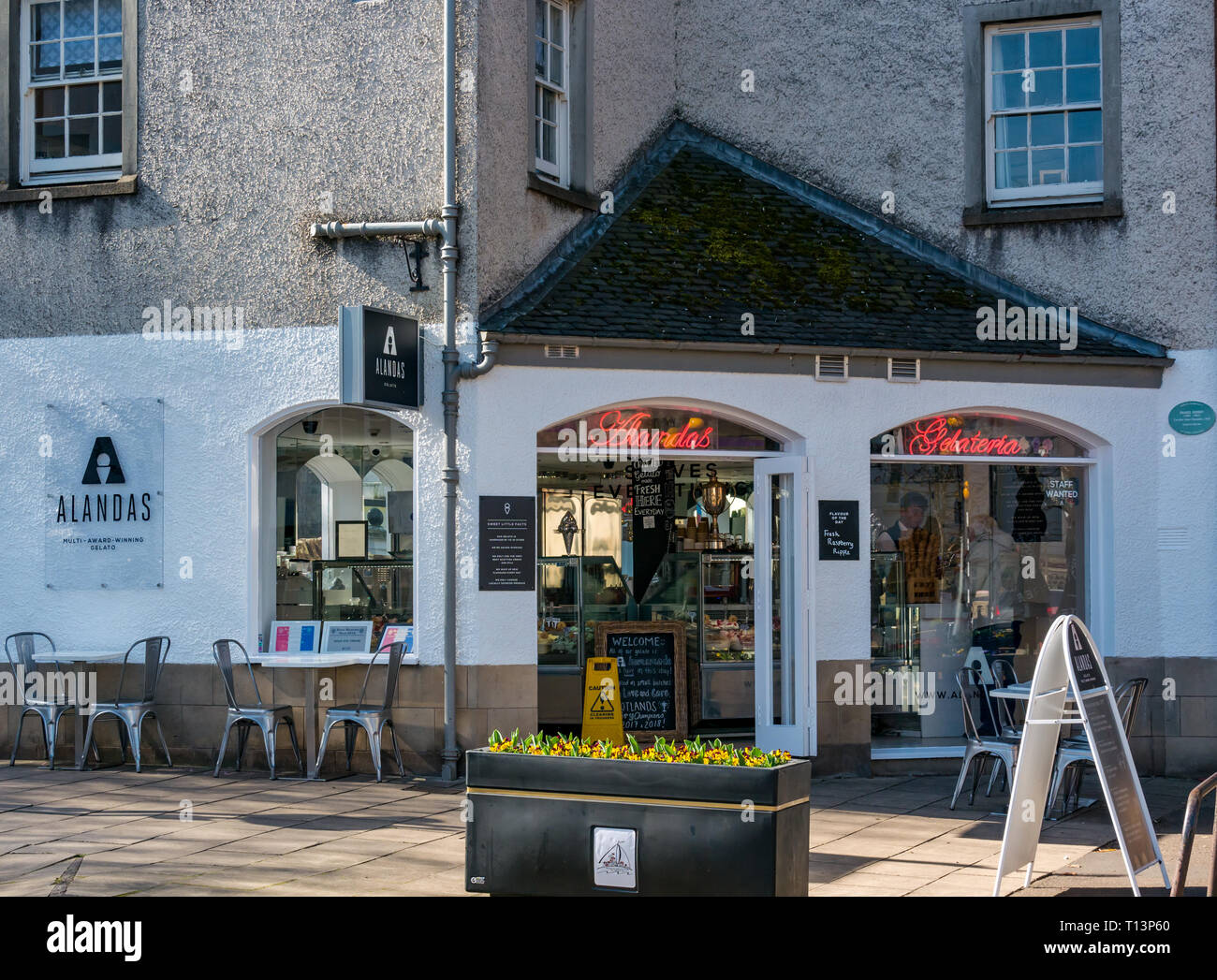 Alandas premiato gelato gelateria, North Berwick, East Lothian, Scozia, Regno Unito Foto Stock
