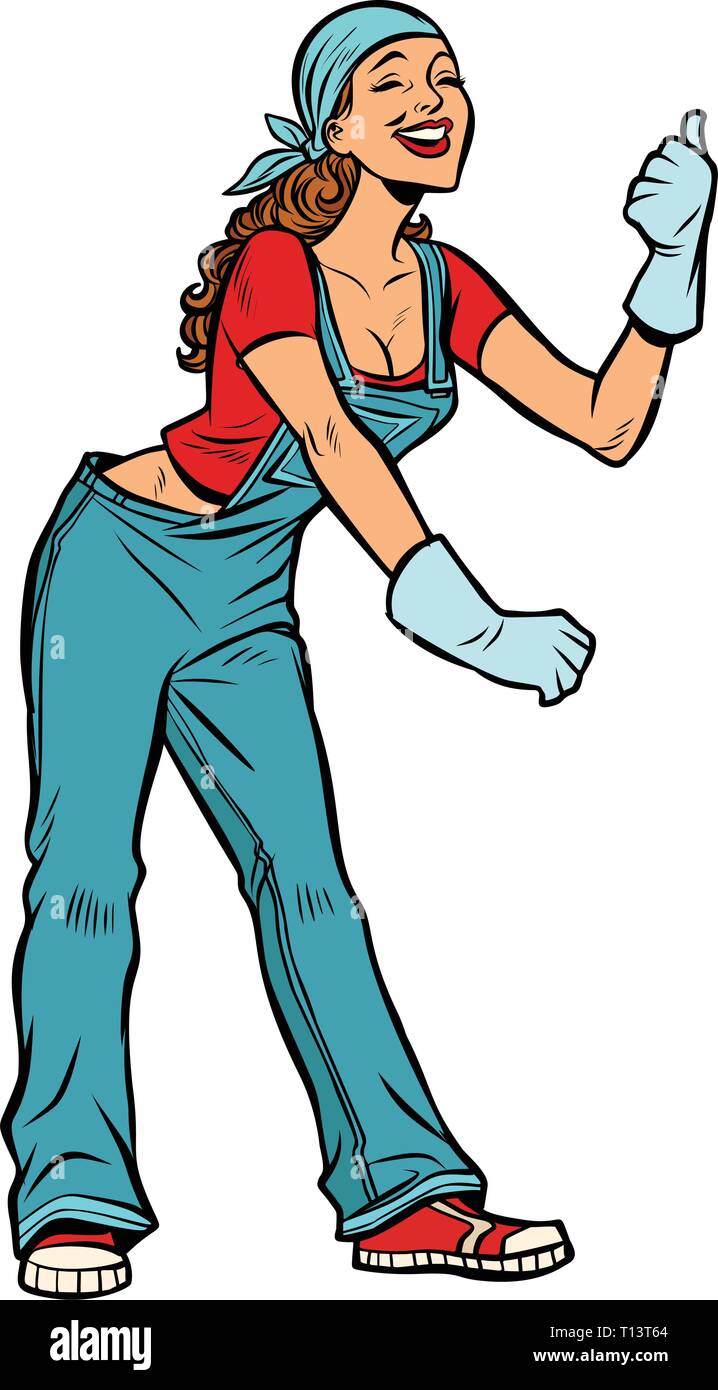 Lavoratore di sesso femminile in uniforme Illustrazione Vettoriale