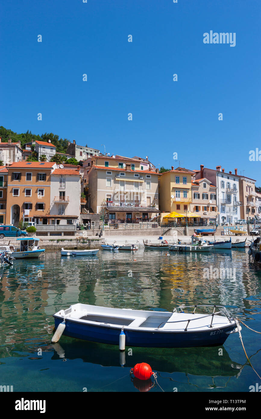 Croazia, Istria, Adria, golfo di Kvarner, Moscenicka Draga, Porto Foto Stock
