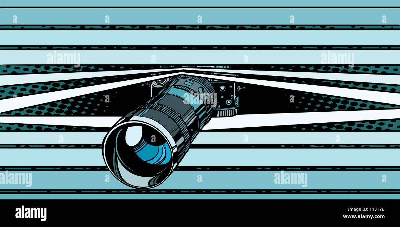 Foto della telecamera di sorveglianza peeping. privacy Illustrazione Vettoriale