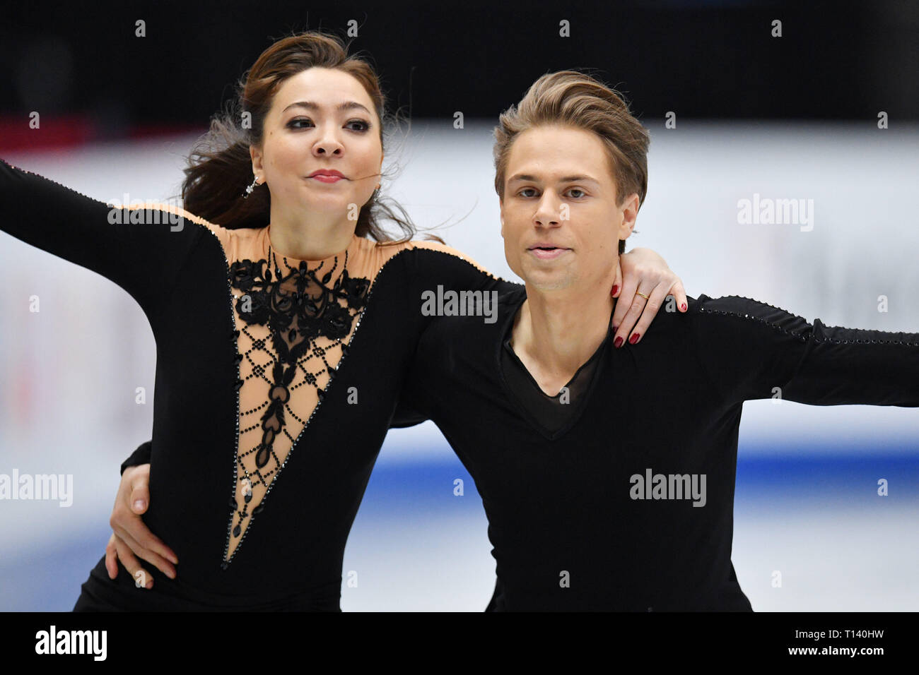 Allison Reed & Saulius Ambrulevicius (LTU), 23 marzo 2019 - Pattinaggio di Figura : ISU World Figure Skating Championships, la danza su ghiaccio Danza libera a Saitama Super Arena di Saitama, Giappone. (Foto di MATSUO.K/AFLO SPORT) Foto Stock