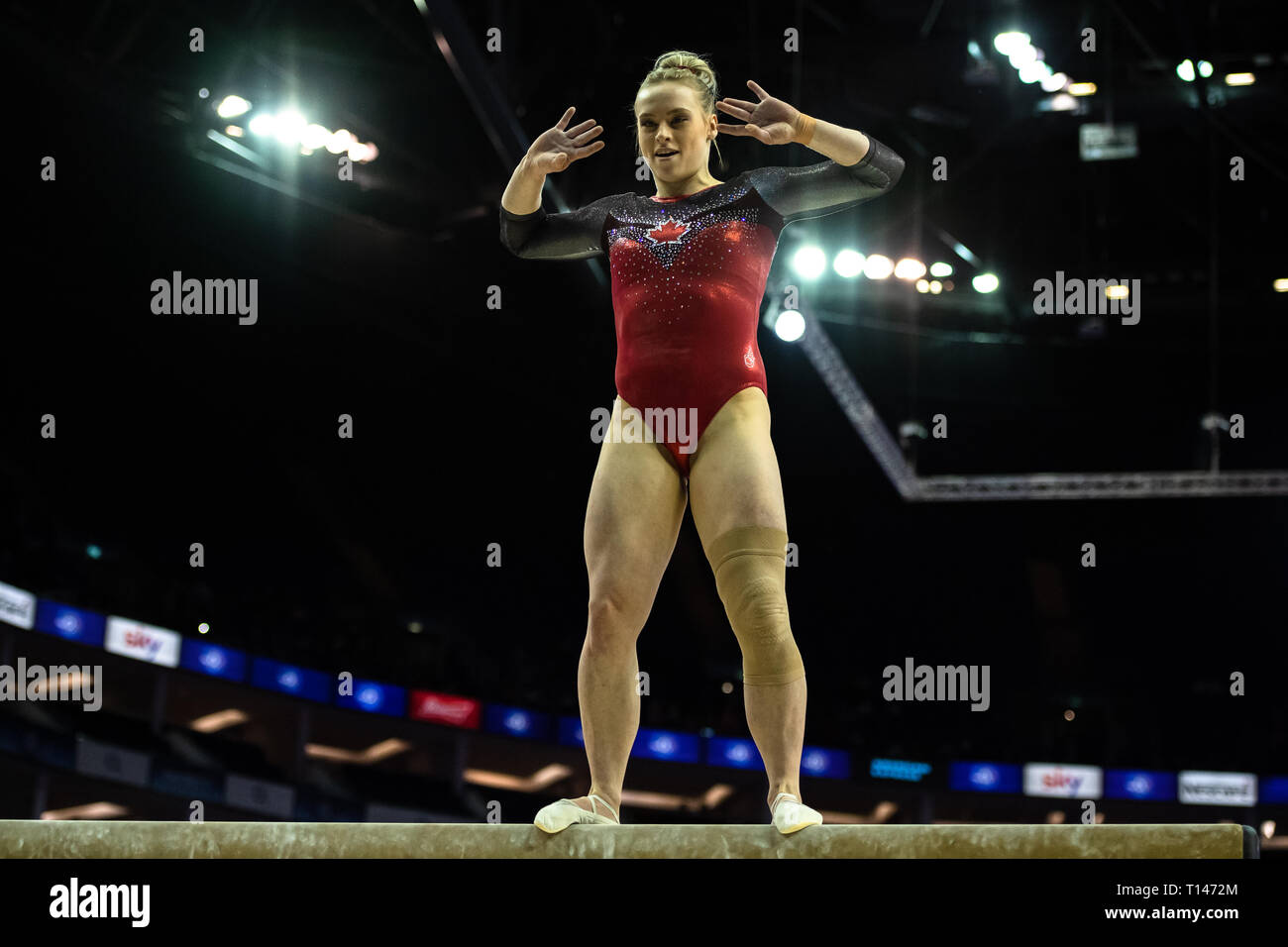 Londra, Regno Unito. 23 marzo, 2019. Ellie nero del Canada esegue sulla trave durante il Matchroom Multisport presenta il 2019 Superstars di ginnastica all'Arena O2, sabato 23 marzo 2019. Londra Inghilterra. Credito: Taka G Wu/Alamy News Foto Stock