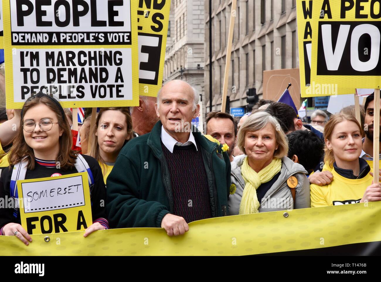 Londra, Regno Unito. 23 marzo, 2019. Sir Vince il cavo, Rachel Smith, voto popolare Marzo, Piccadilly, London.UK Credit: Michael melia/Alamy Live News Foto Stock