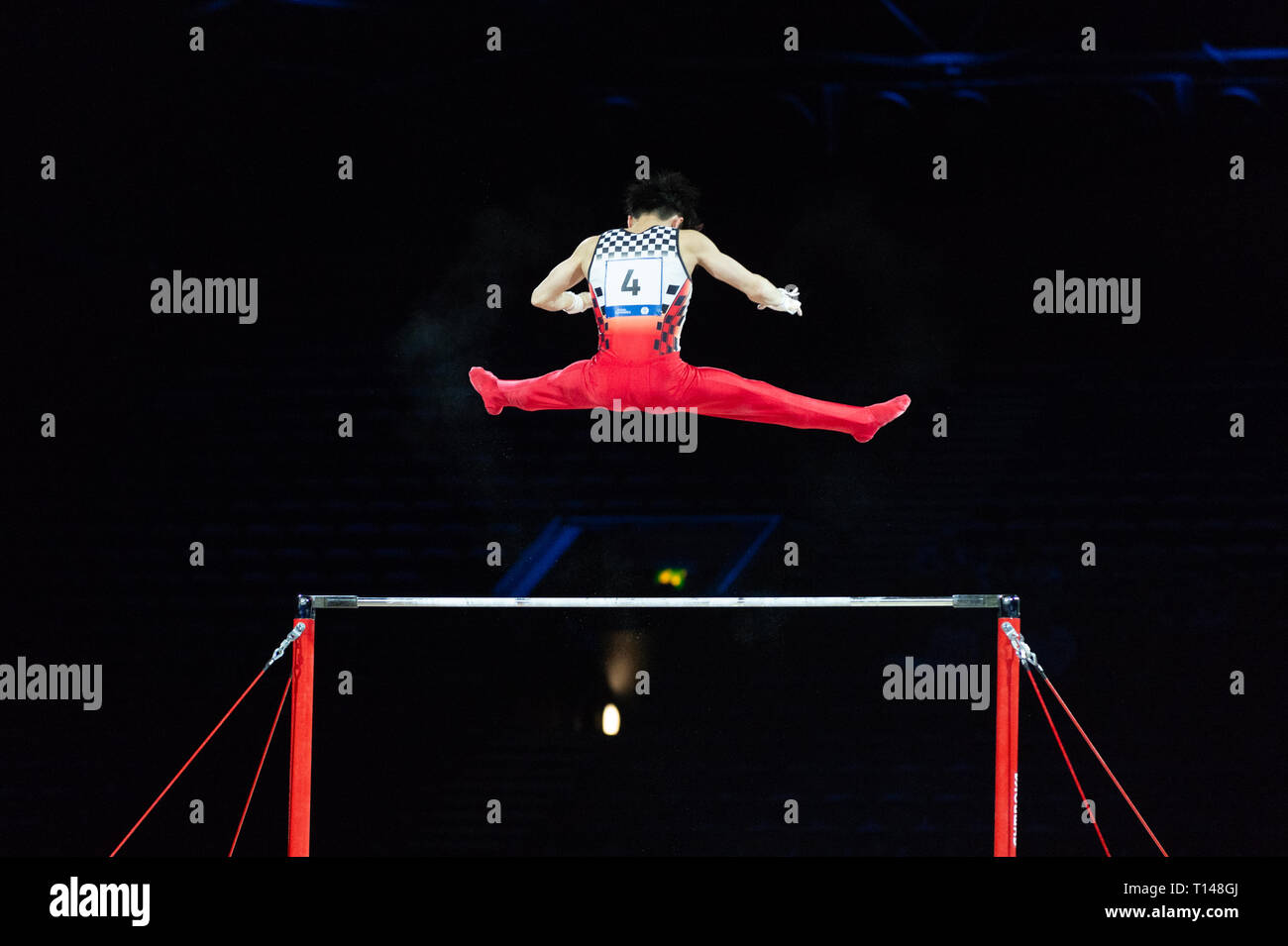 Birmingham, Regno Unito. Il 23 marzo 2019. Kazuma Kaya (JPN), eseguire durante gli uomini la sessione del 2019 Gymnastics World Cup a Genting Arena/Resort World Arena, Birmingham, UK sabato 23 marzo 2019. Foto Stock