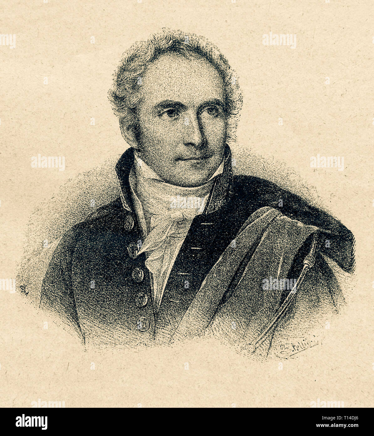 Casimir Perier. Lavori di incisione Delpesha con un ritratto di Gerzan. Digital riproduzione migliorata da illustrato panoramica della vita dell'umanità nel secolo XIX, 1901 edition, Marx casa editrice, San Pietroburgo. Foto Stock