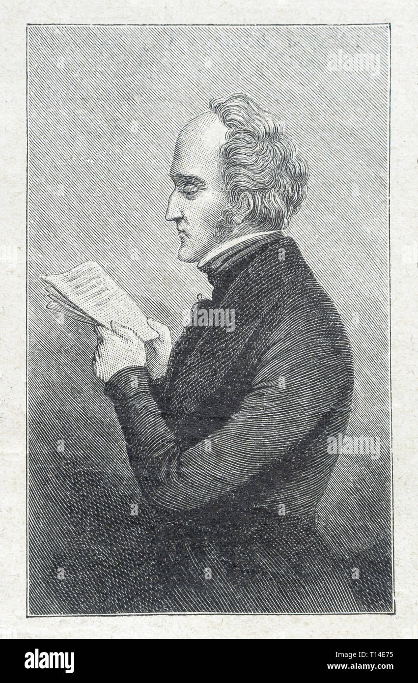 Fourier francese, matematico, fisico. Digital riproduzione migliorata da illustrato panoramica della vita dell'umanità nel secolo XIX, 1901 edition, Marx casa editrice, San Pietroburgo. Foto Stock