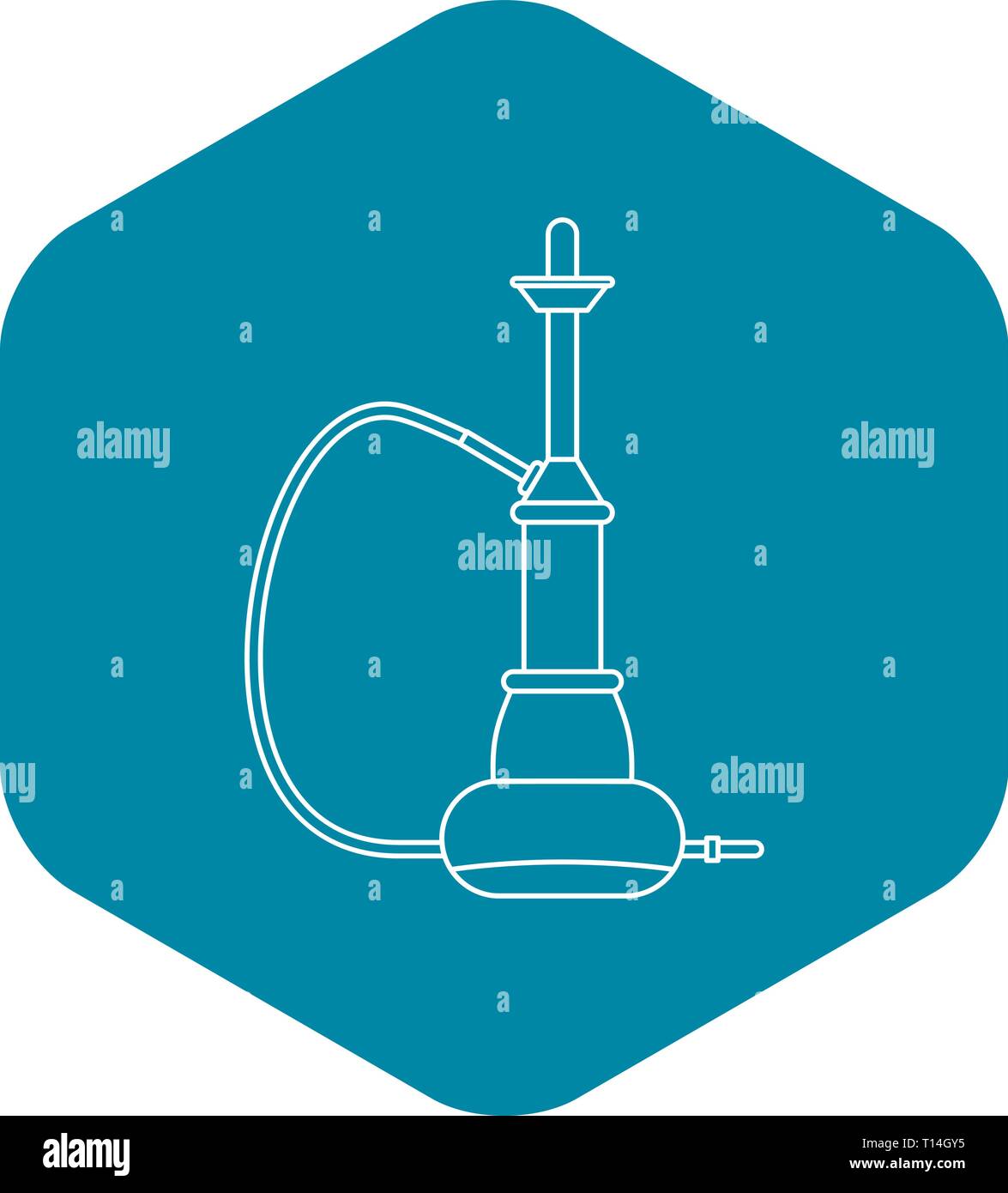 Hookah orientale, l'icona di stile di contorno Illustrazione Vettoriale