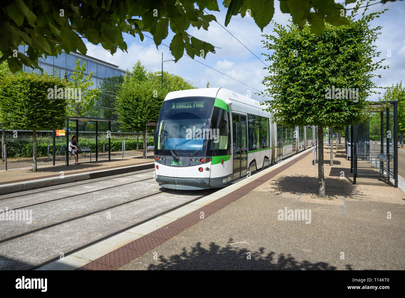 Nantes, Strassenbahn, Linie 3, Jean Rostand - Nantes, Tram Linea 3, Jean Rostand Foto Stock