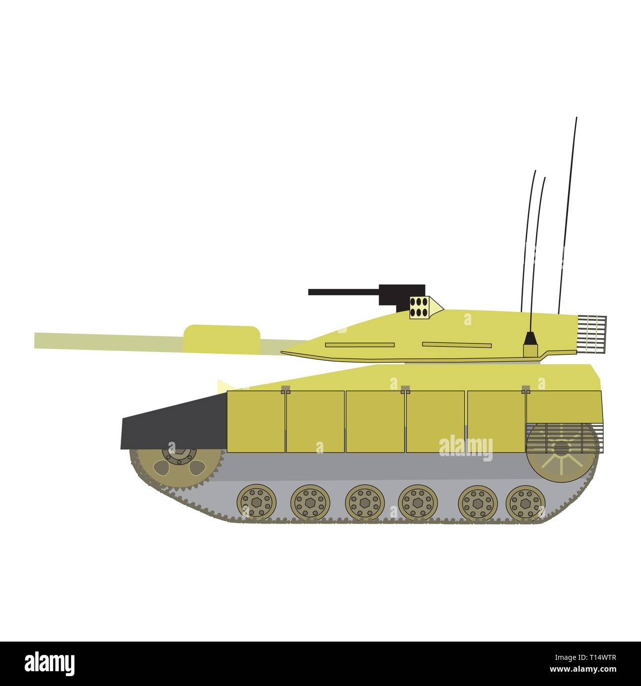 Serbatoio militare isolato illustrazione vettoriale. Illustrazione Vettoriale