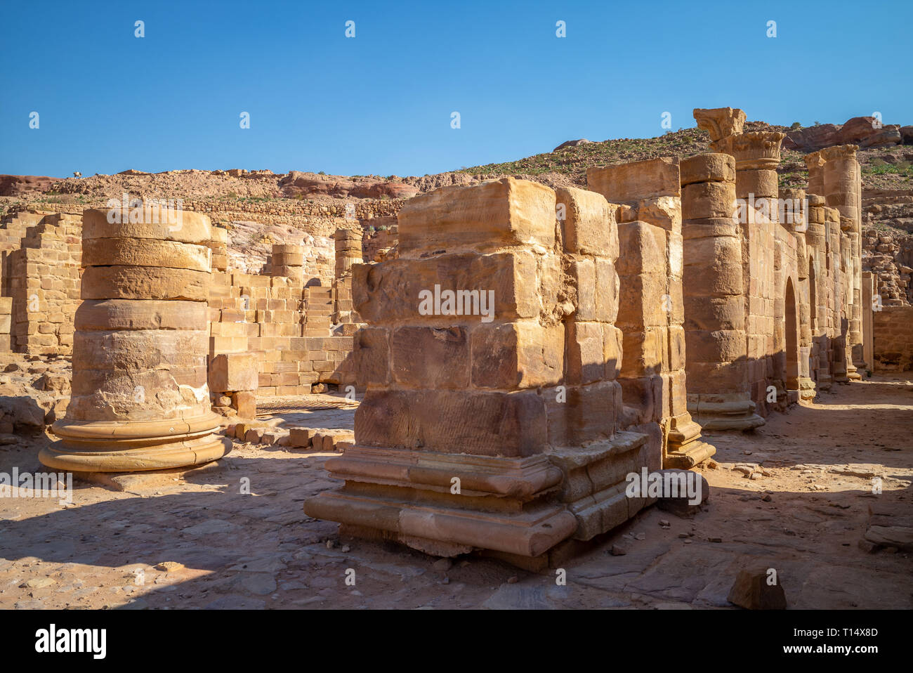 Il Grande Tempio di Petra, Giordania Foto Stock