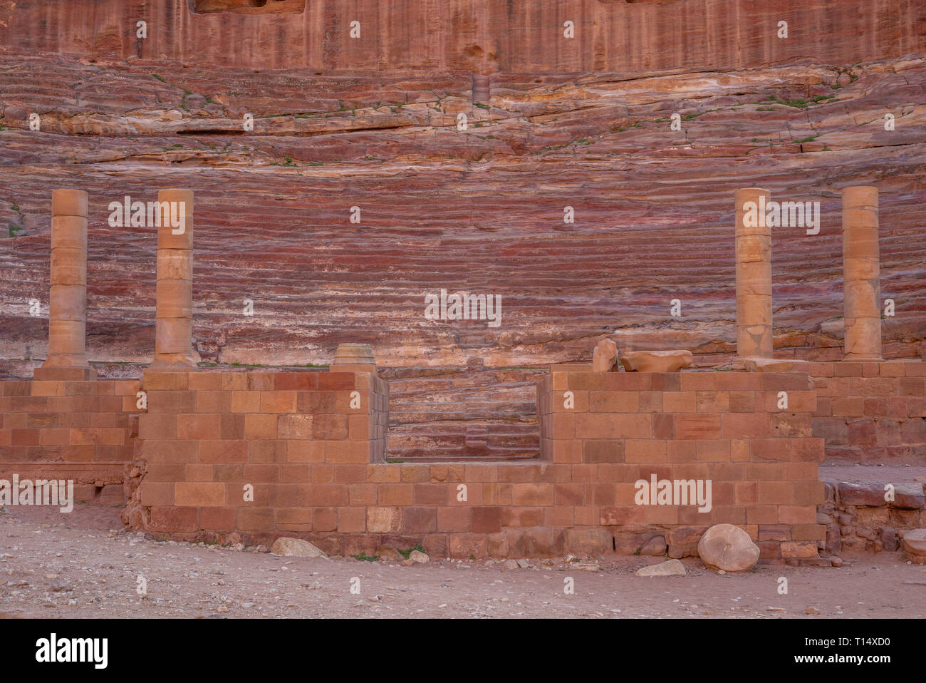 Petra Theatre, un teatro di Nabataean in Petra, Giordania Foto Stock