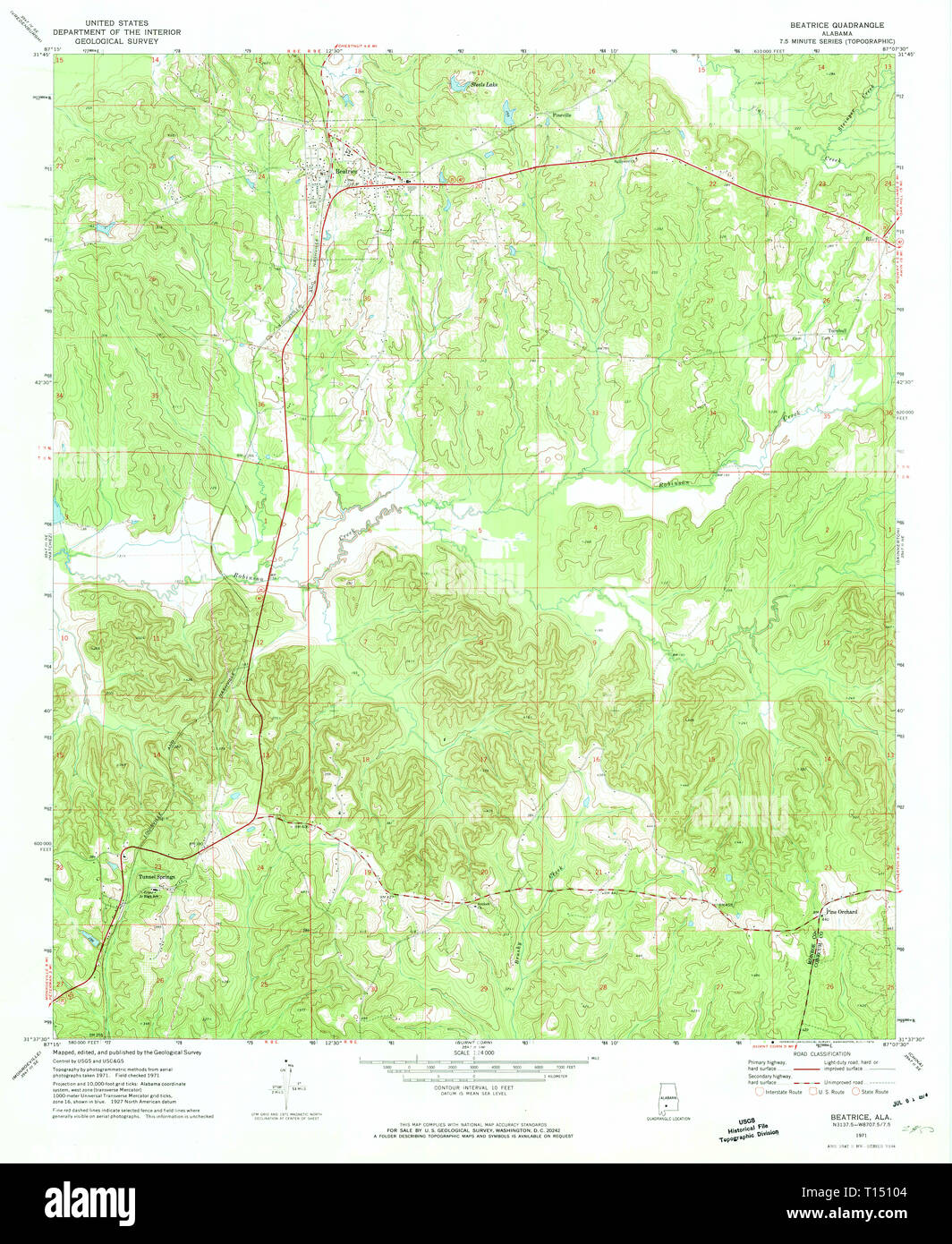 Beatrice alabama mappa immagini e fotografie stock ad alta risoluzione