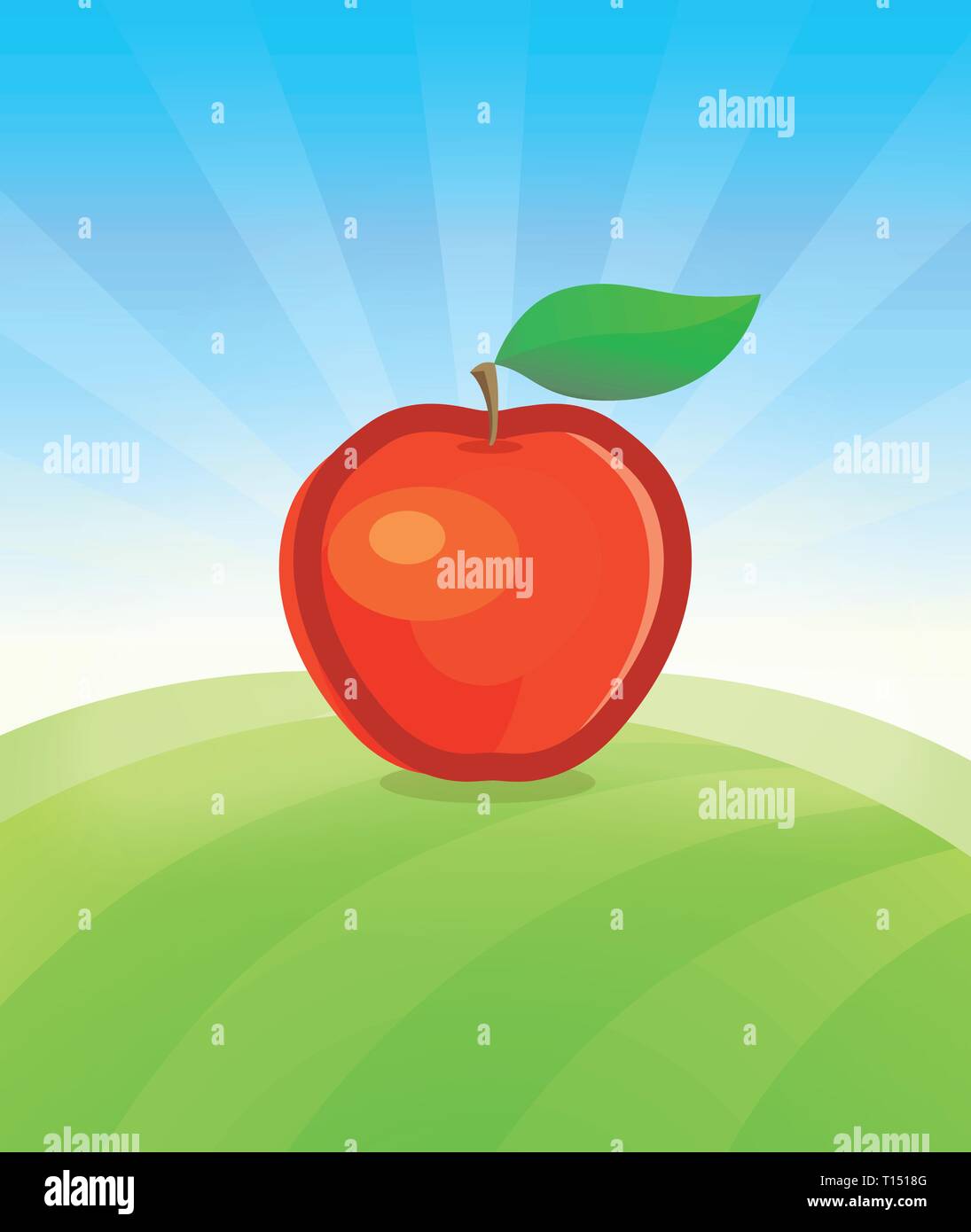 Modello di pagina di intestazione con Apple frutto in giardino. Cartello con copia spazio sulla parte superiore e inferiore. Simbolo della frutta succosa sotto il cielo blu. Vettore colorati illu Illustrazione Vettoriale Modello di pagina di intestazione con Apple frutto in giardino. Cartello con copia spazio sulla parte superiore e inferiore. Simbolo della frutta succosa sotto il cielo blu. Vettore colorati illu Illustrazione Vettoriale