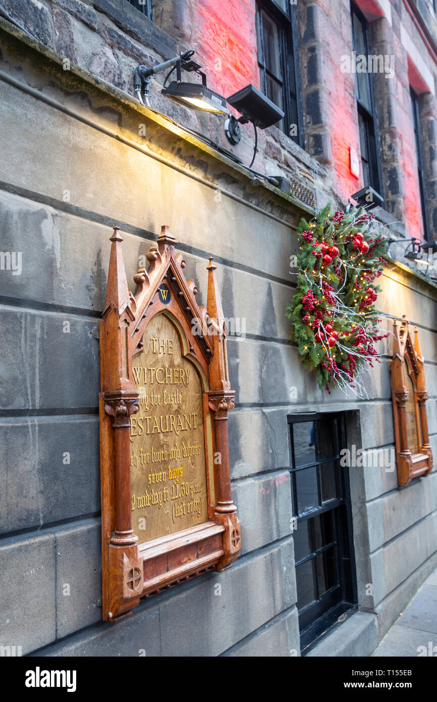 Il fascino ristorante a Boswells corte sul Royal Mile di Edimburgo Centro città , Edimburgo, Scozia Foto Stock