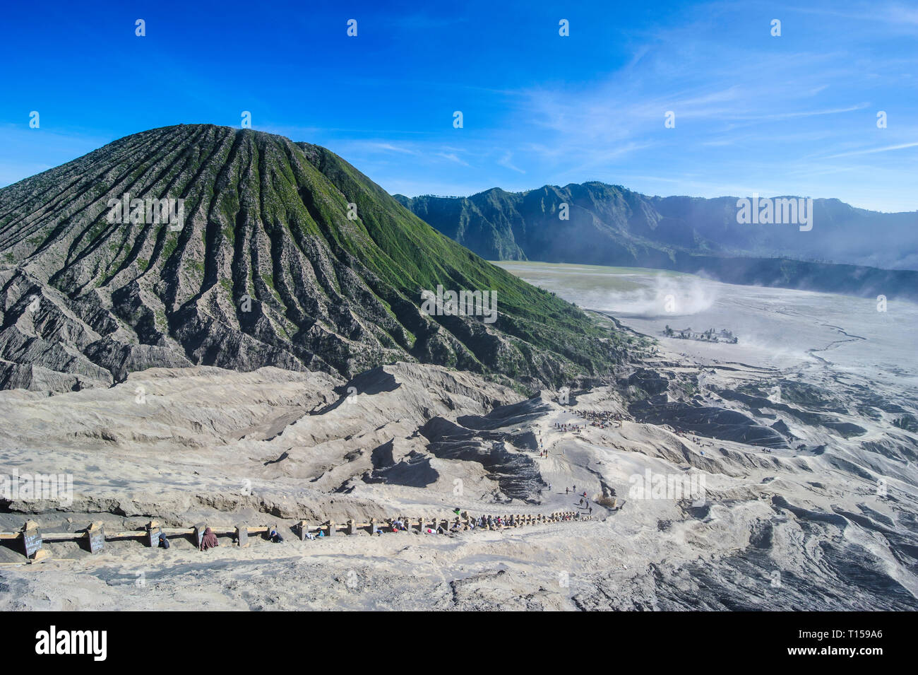 Indonesia, Java, Bromo Tengger Semeru National Park, il Monte Bromo cratere Foto Stock