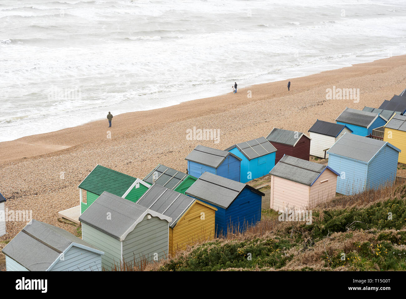 Regno Unito, Milford sul mare, spiaggia in inverno Foto Stock