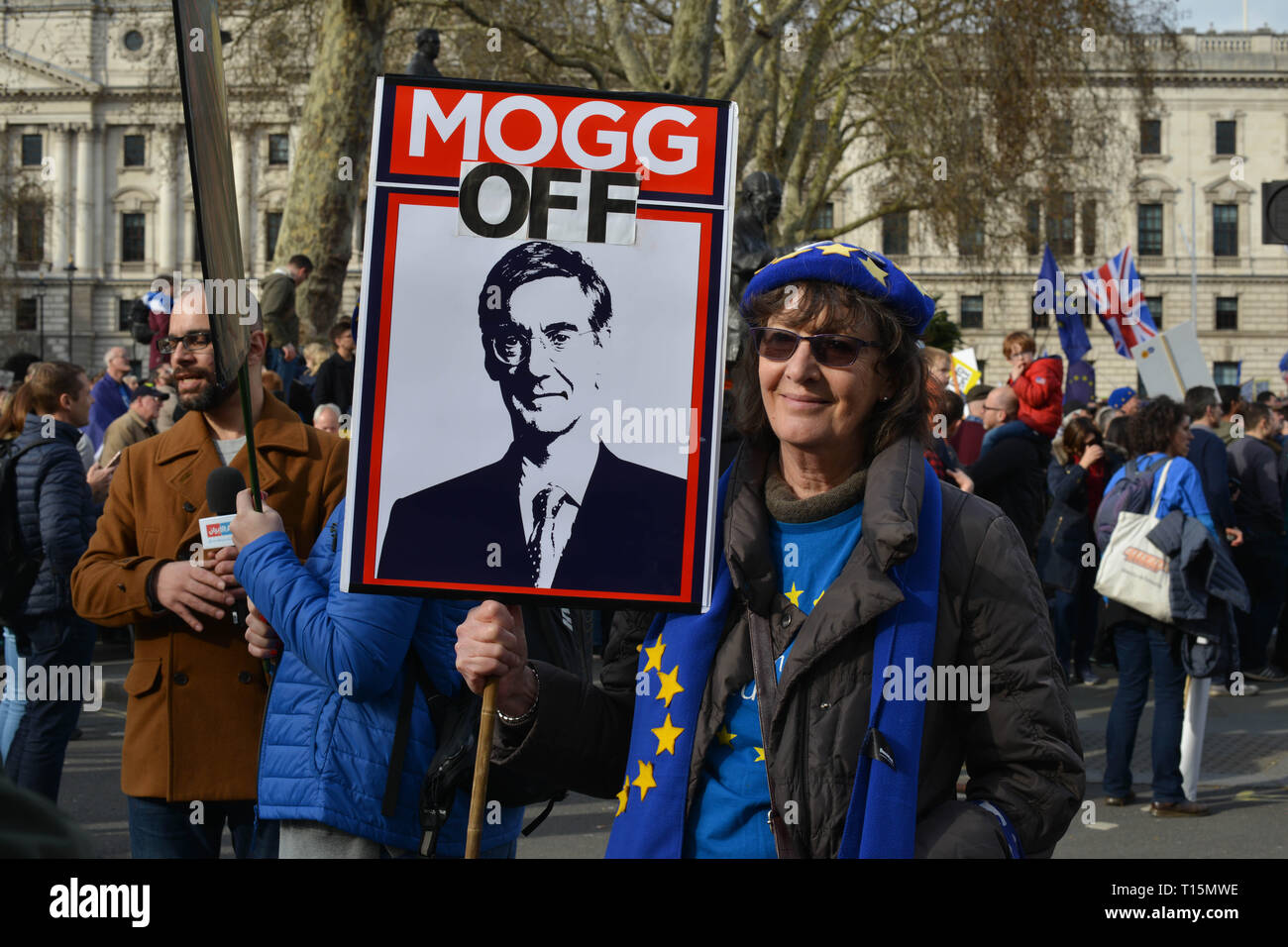 Anti-Brexit 'voto popolare' protesta in piazza del Parlamento, Londra, 23 marzo, 2019. Credito: Thomas Krych/Alamy Live News Foto Stock