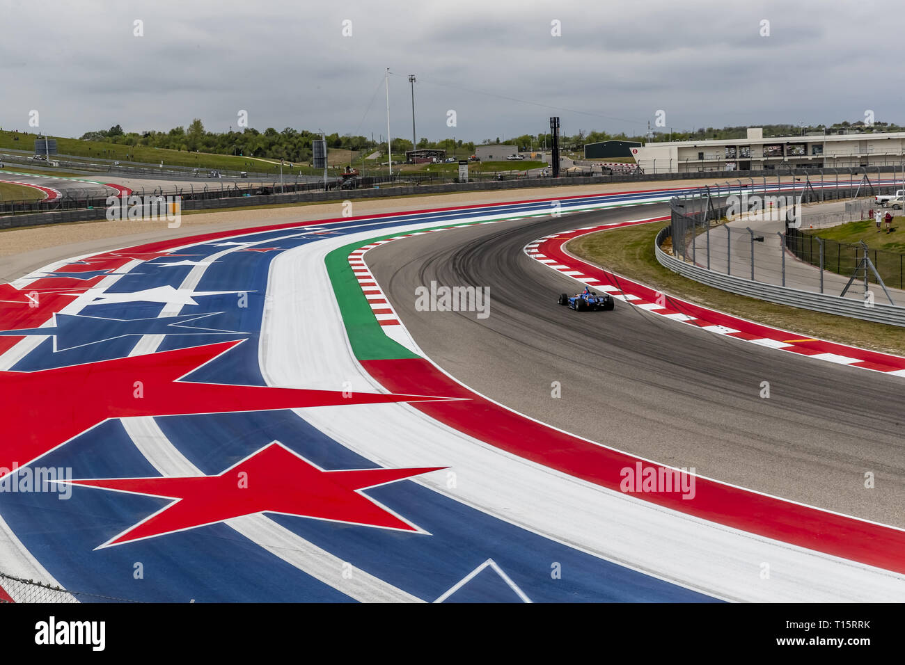 Austin, Texas, Stati Uniti d'America. 23 Mar, 2019. SCOTT DIXON (9) della Nuova Zelanda passa attraverso le spire durante la pratica per la Indycar Classic presso il circuito delle Americhe di Austin, Texas. (Credito Immagine: © Walter G Arce Sr Asp Inc/ASP) Foto Stock