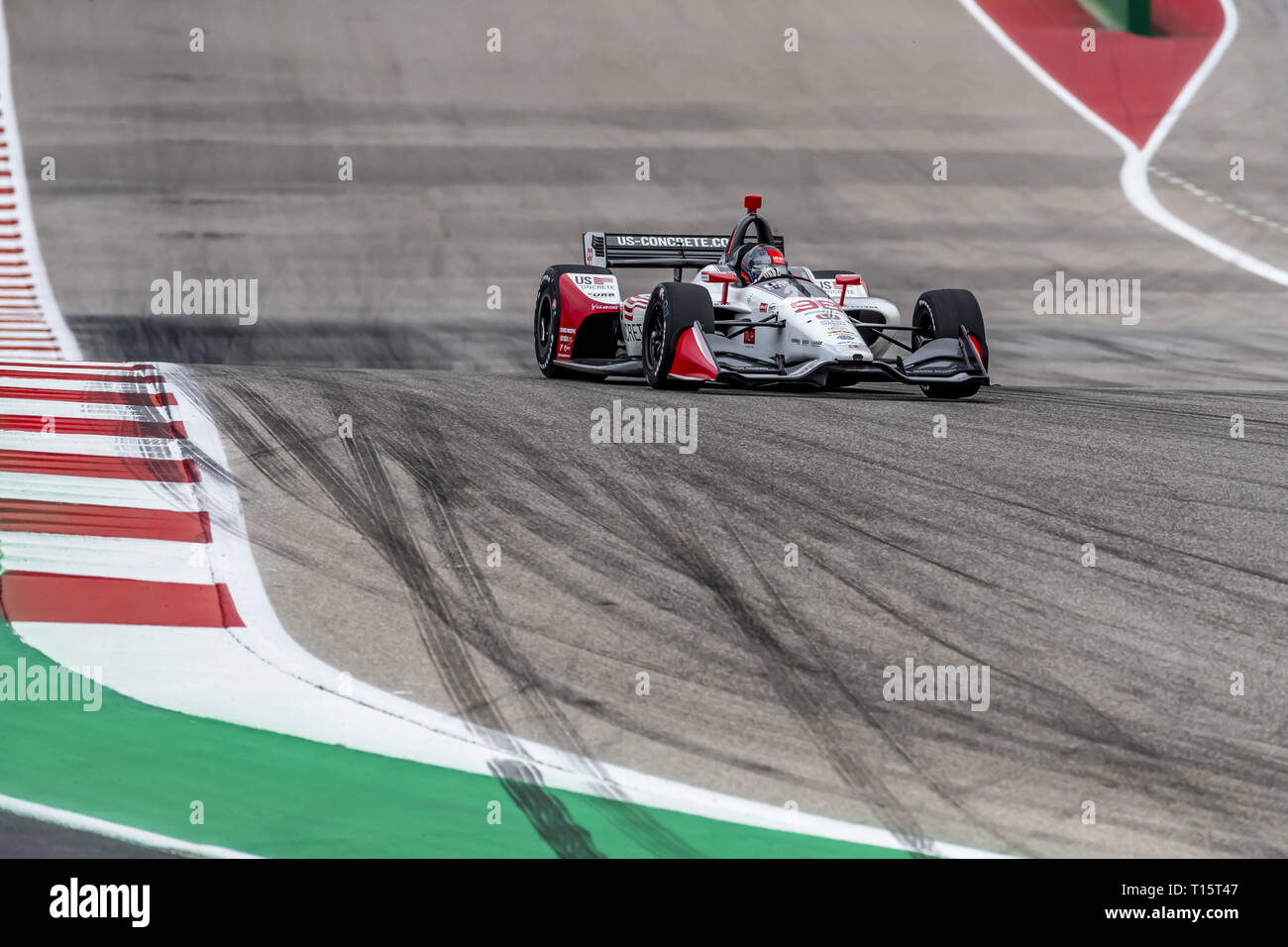 Austin, Texas, Stati Uniti d'America. 23 Mar, 2019. MARCO Andretti (98) degli Stati Uniti passa attraverso le spire durante la pratica per la Indycar Classic presso il circuito delle Americhe di Austin, Texas. (Credito Immagine: © Walter G Arce Sr Asp Inc/ASP) Foto Stock