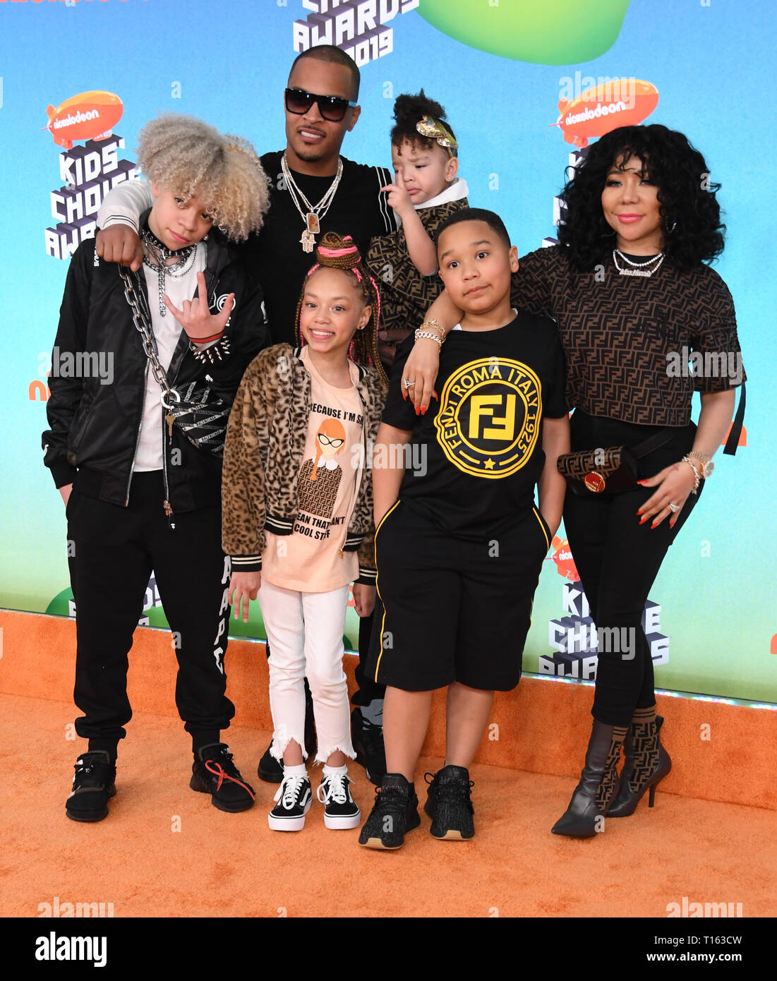 Los Angeles, California, USA. 23 Mar, 2019. 23 Marzo 2019 - Los Angeles, California - T.I., Tameka ''tiny'' Harris. 2019 Nickeldeon Kid's Choice Awards tenutosi presso l'USC Galen Center. Photo credit: Birdie Thompson/AdMedia Credito: Birdie Thompson/AdMedia/ZUMA filo/Alamy Live News Foto Stock