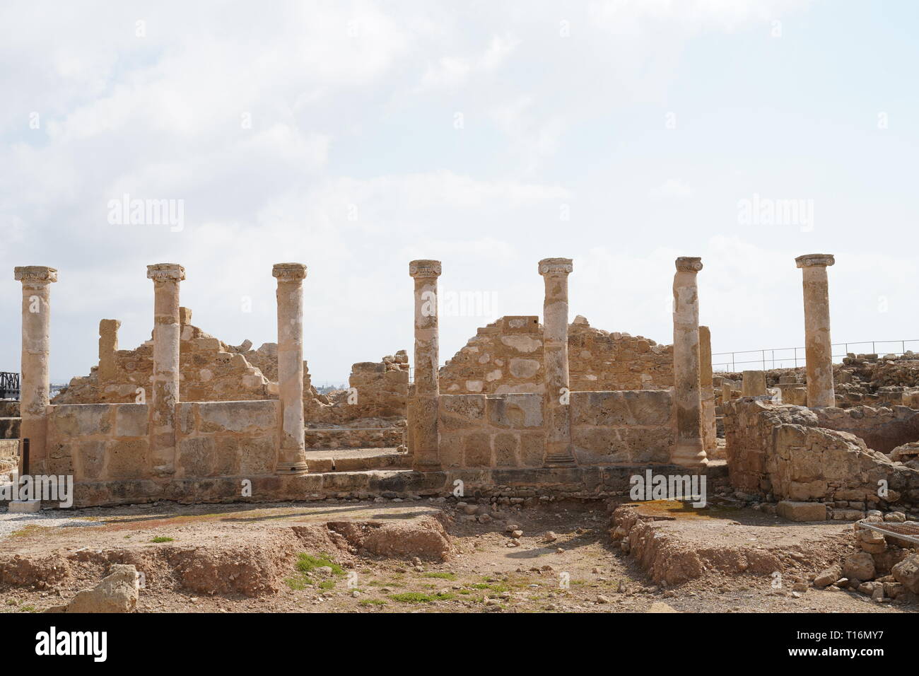 Paphos Parco Archeologico copre la maggior parte dei più importanti il greco antico e la città romana ed è un sito Patrimonio Mondiale dell'UNESCO. Foto Stock