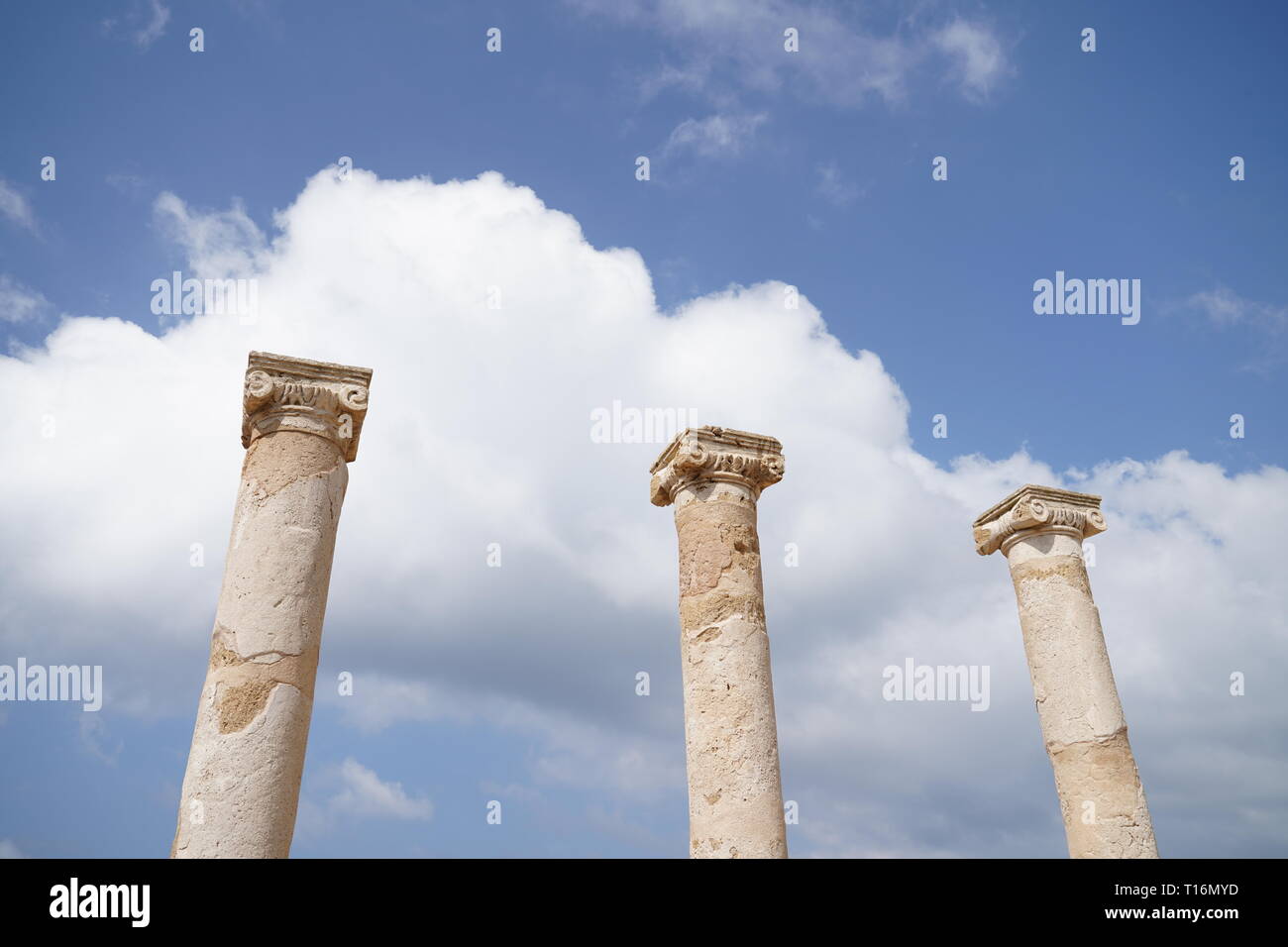 Paphos Parco Archeologico copre la maggior parte dei più importanti il greco antico e la città romana ed è un sito Patrimonio Mondiale dell'UNESCO. Foto Stock