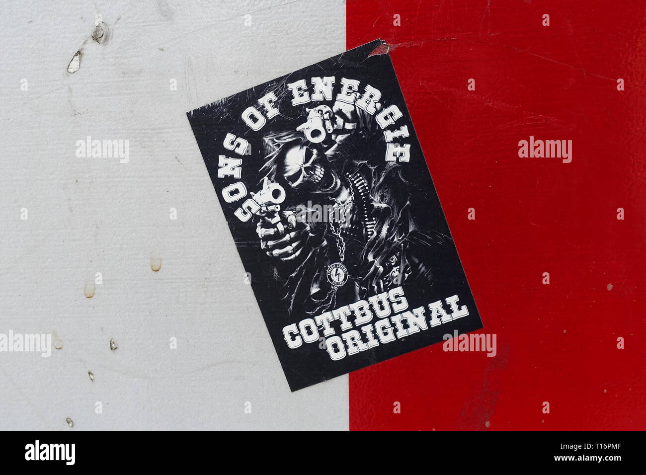 Sticker Figli di energie, Cottbus originale, Berlino, Germania Foto Stock
