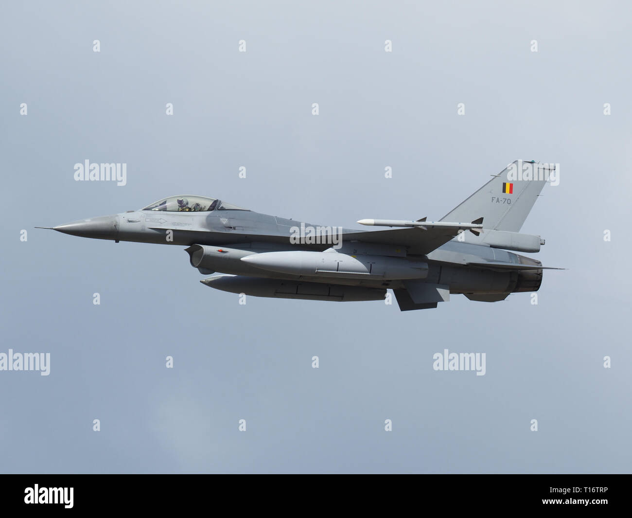 Kleine-Brogel, Belgio - 8 Settembre 2018: F-16 belga della Air Force durante una esibizione aerea. Foto Stock
