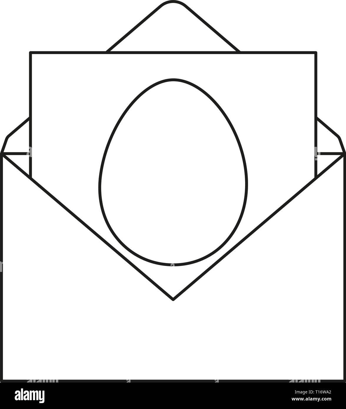 Line art in bianco e nero la pasqua invito alla festa Illustrazione Vettoriale
