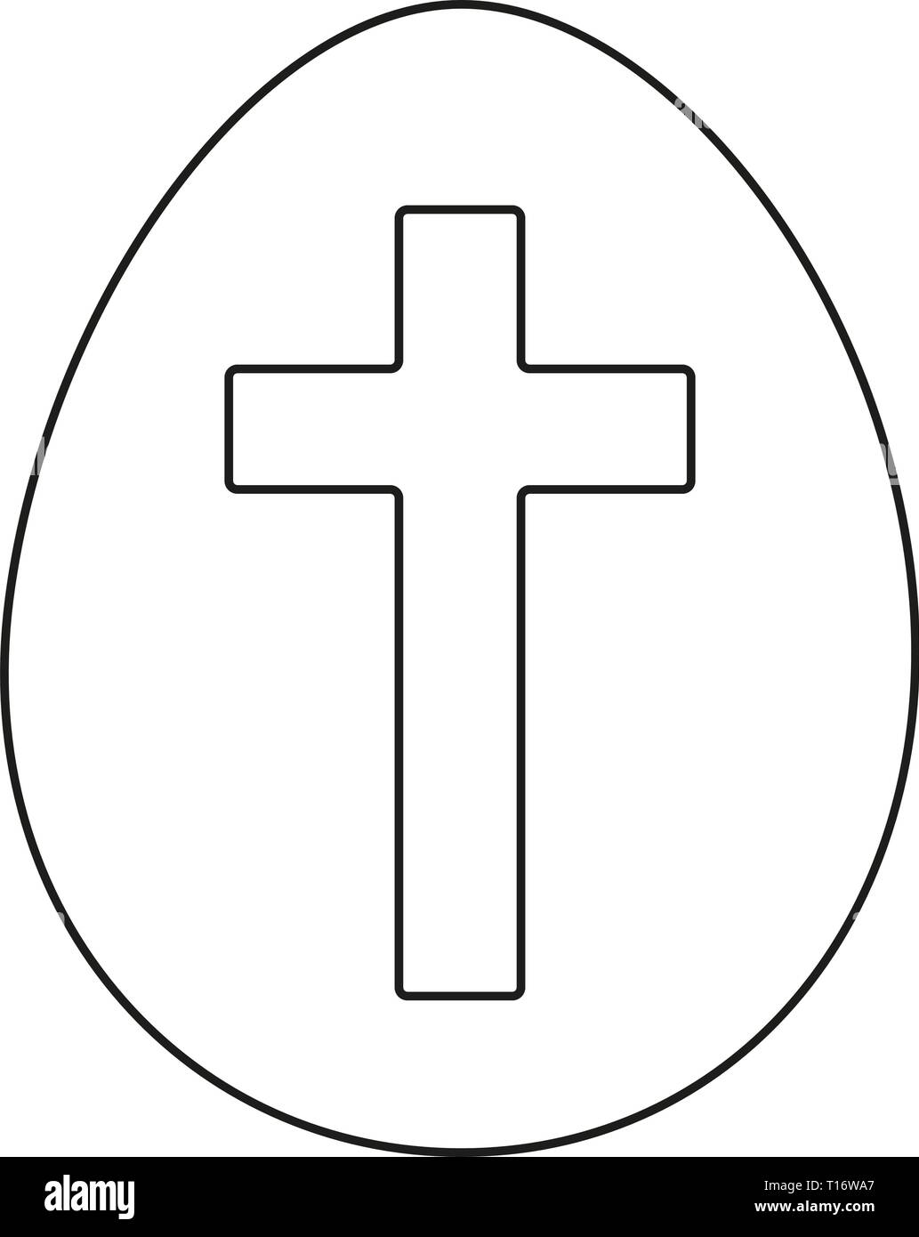 Line art in bianco e nero di uova di pasqua Illustrazione Vettoriale