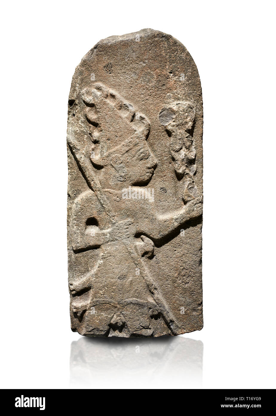 Hittita Rilievo monumentale scultura ofa Dio probabilmente azienda aste parafulmine. Fine periodo Hittita - 900-700 A.C. Adana il Museo di Archeologia, Turchia. Di nuovo Foto Stock