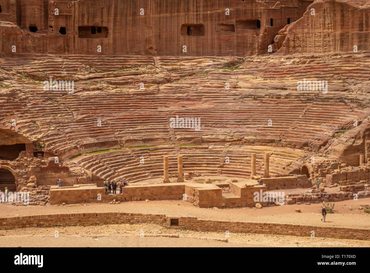 Petra Theatre, un teatro di Nabataean in Petra, Giordania Foto Stock