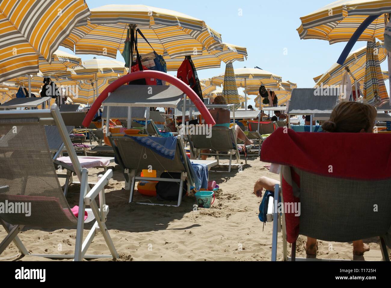 Il Lido di Jesolo è la zona della spiaggia di Jesolo in provincia di Venezia in Italia. Foto Stock