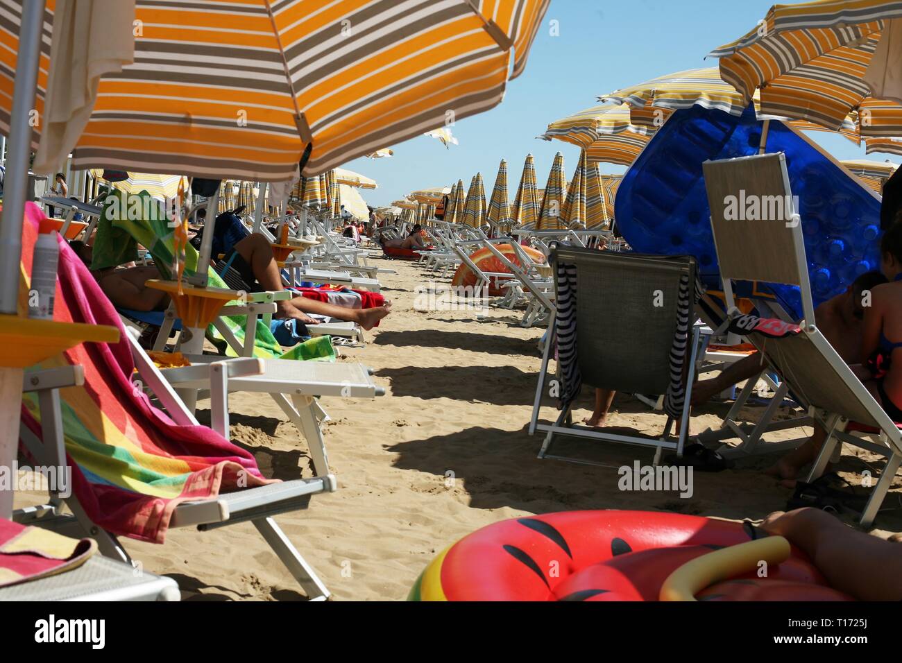 Il Lido di Jesolo è la zona della spiaggia di Jesolo in provincia di Venezia in Italia. Foto Stock